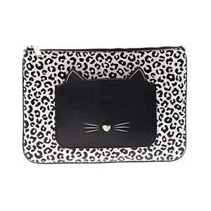 Kate Spade Meow Cat Large Zip Pouch With Dustbag